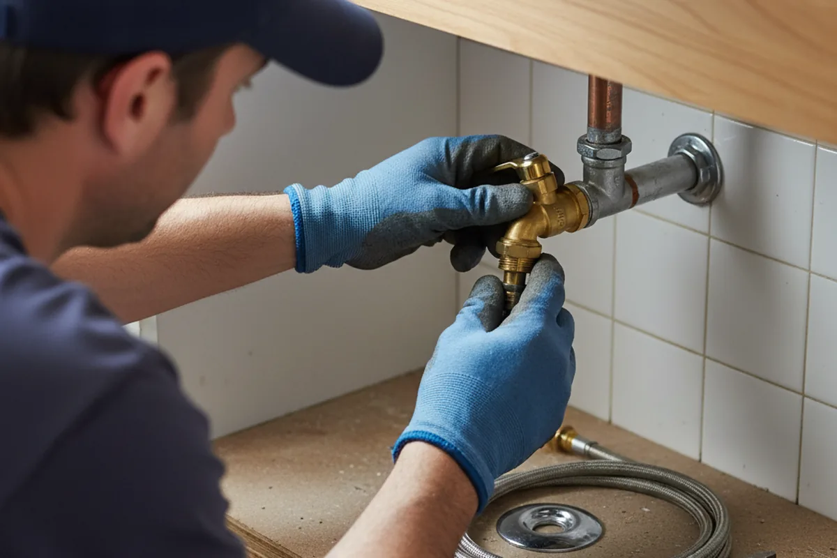 Shutoff valve and fitting work during Emergency Plumbing in Skillman